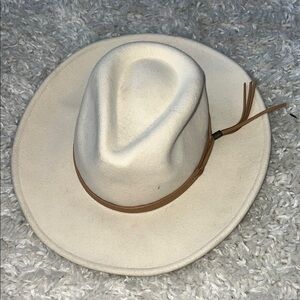 Cream Cowboy Hat with Tan Band